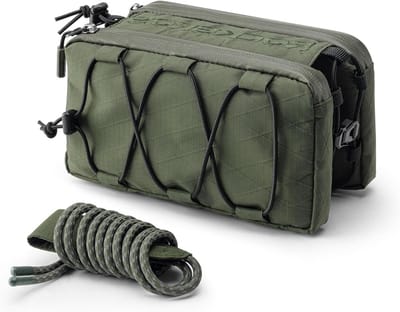 KZQ 1 Liter Buis Tas Voor Fiets Met Grote Capaciteit - Snelsluiting Bovenbuistas Met Schouderriem - Geschikt Voor Mountainbike Racefiets Mtb En Bmx - Donkergroen