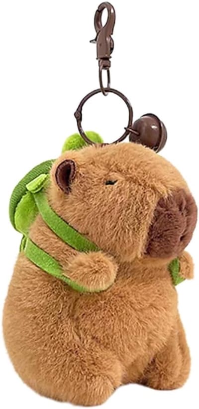 hanger speelgoed decoratie, schildpad-rugzak, realistische Capybara-knuffels, Capybara-hanger voor rugzak, verjaardagscadeau. (Schildpad)