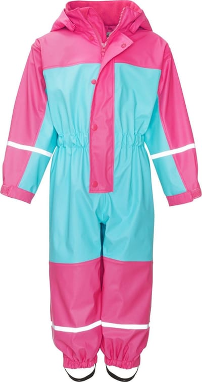 Playshoes Winter Playshoes -over tweekleurige regenpak - Turquoise/Roze - maat 80