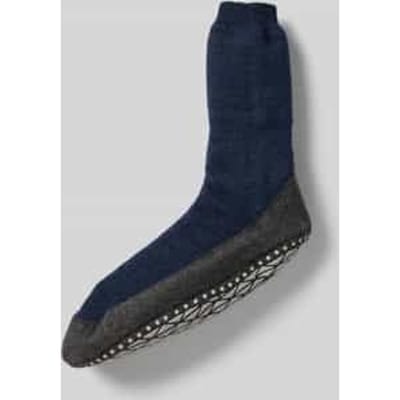 FALKE Cosyshoe Noppen op de zool wol huissokken heren blauw - maat 39-40