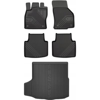 Frogum 77 & DryZone - Automattenset en Kofferbakmat - Geschikt voor Volkswagen Arteon Liftback (vanaf 2017) - Laser-fit Pasvorm - TPE Rubber - Geurloos