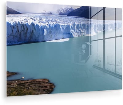 ® Glasschilderij 180x120 cm - Schilderij acrylglas - Foto van de Perito Moreno gletsjer in Argentinië - Foto op glas - Muurdecoratie woonkamer - Wanddecoratie slaapkamer - Schilderijen