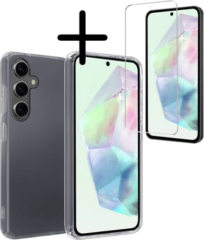 Hoesje Met Screenprotector - Geschikt voor Samsung Galaxy A36 - Sterk & Shockproof - Back Cover - Siliconen Case - Telefoon Hoes - Transparant