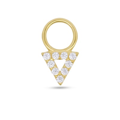 New Bling - 9NBG-O154 - 14K goud – Oorbelhanger - per stuk – Driehoek – Zirkonia