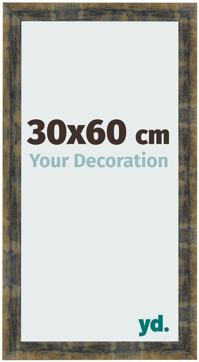 Your Decoration - Fotolijst 30x60 cm - MDF - Blauw Goud Gemeleerd - Pisa