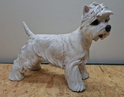 Westy Hond beeld - 30cm hoog - polyresin - polystone - Decoratie - Woonaccessoires - Beeld