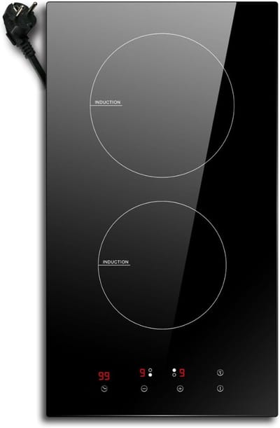 Core® Elektrische Kookplaat 2 Pits - Elektrische Fornuis - Elektrische Kookplaat Vrijstaand - 2 Kookplaten 30 cm - Kinderslot - Zwart -52 cm x 29 cm x 6 cm