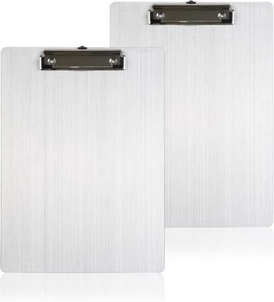Set van 2 Aluminium Clipboards 30 x 22,5 cm - Stevige Clipboards voor Kantoor, School en Laboratorium met Laagprofiel Clip