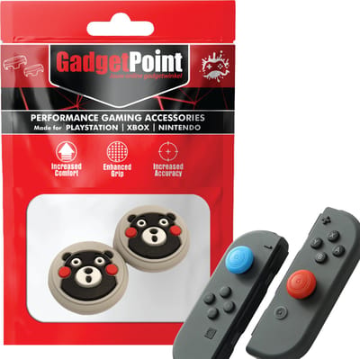 Gadgetpoint - Thumb Grips voor Nintendo Switch Joy-Con Controllers - Gaming Thumbgrips - Performance Anti-Slip Thumbsticks - Bescherming Accessoires - Beertjes - Grijs