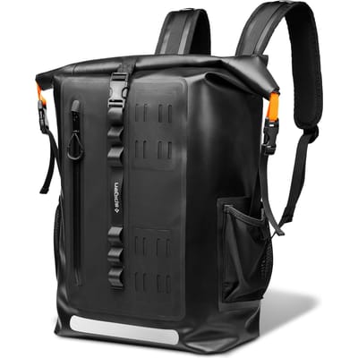 Waterdichte Grote Droge 35L 4 Reflecterende IPX6 Waterdichte Rugzak A650 AMP07875 [Spigen] Rugzak, Maat, Tas, Capaciteit, Vakken, Materiaal, (Zwart) zwart