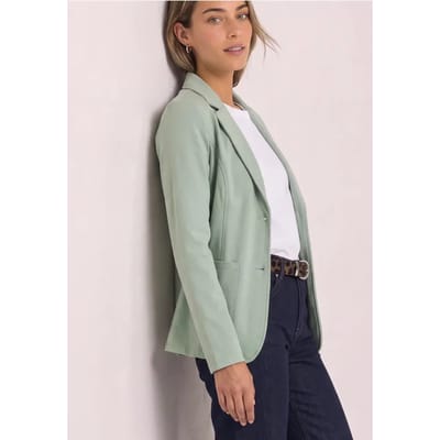 Eenvoudige blazer in effen kleur