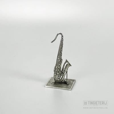 Miniatuur beeldje saxofoon - Jubilaris Saxofoon - Cadeau Saxofonist - Geschenk saxofoon - Muziek cadeau - Afscheid muzikant