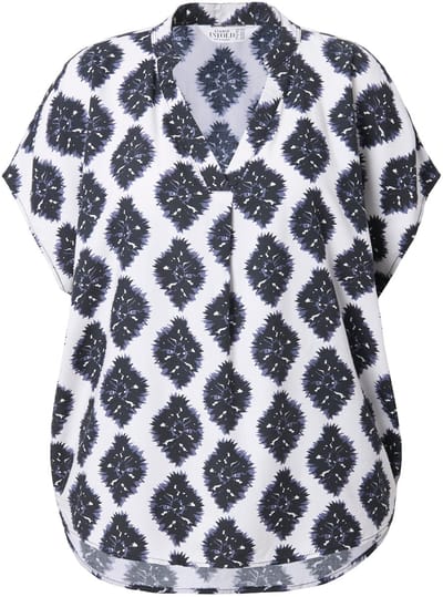 Studio Untold - Dames - Overhemdblouse oversized all-over print - Off-white - Maat 42+