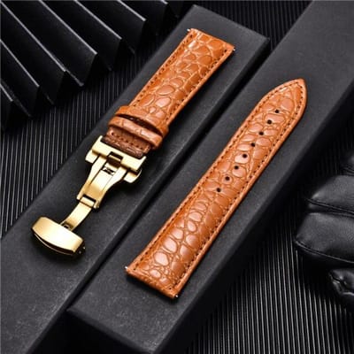 Krokodilpatroon Luxe Design Lederen Horlogebanden met Automatische Gesp Mannen Horlogeband 18mm 20mm 22mm 24mm Horlogebanden 20mm
