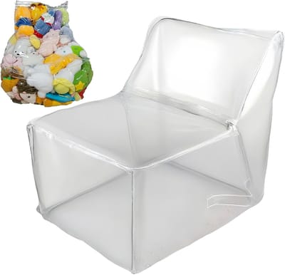Opberghoes Voor Knuffels - Speelgoedzak Stoelhoes - Ruimte Besparen - Transparant Zicht - 60x60x45 cm - Transparant