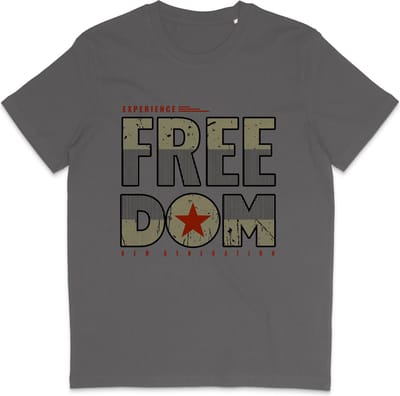 T Shirt Heren - Vrijheid Nieuwe Generatie - Grijs - Maat XS