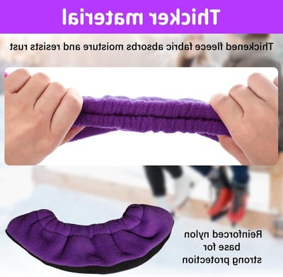Elastische Schaats Sokken met Bescherming voor IJsschaatsen - Schaats Pads en Blad Beschermers voor Dames en Heren (Paars)