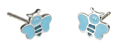 Traveller Oorbellen - Meisje - Vlinder - Blauw - Zilver 925 - 7 x 5 mm - Lolo - 545223