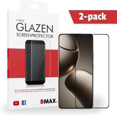 2-pack BMAX Screenprotector geschikt voor Xiaomi 14T Pro - Full Cover gehard glas - Xiaomi screenprotectors - Telefoonaccessoires - Telefonie & Accessoires - Beschermglas - Glas screenprotectors - Zwart