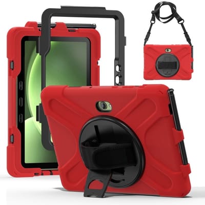 Coverup Tablethoes geschikt voor Samsung Galaxy Tab Active 5 Pro Hoesje - Heavy Duty Case met Schouderstrap - Rood
