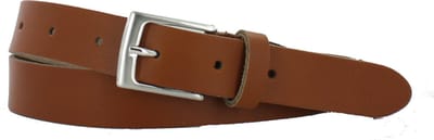 Heren/Dames Riem Leer | 3cm breed | Riemmaat: 90cm (totale lengte: 105cm) | 100% echt leer | Nikkelvrije gesp | Kleur: cognac