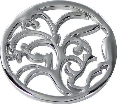 Quiges - Munthouder Munt 33mm Bloemen Verzilverd - EPR034