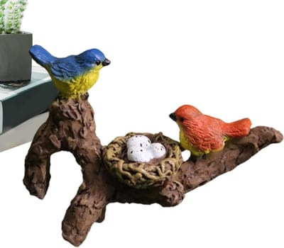 Bloempot Hugger Vogels - Pot Hugger Ornament - Tuin Decoratie - Natuurlijk Design - 6 x 6 x 6 cm