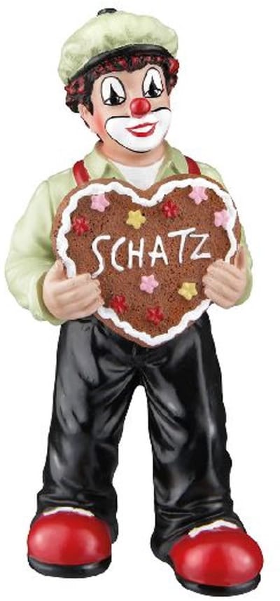 Gilde clowns - Schat - Clown met een koekje - 6x12x4 cm - resin handgeschilderd - In cadeauverpakking verzamelaarsobject