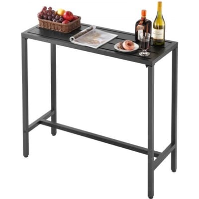 VEVOR Bartafel, 1000 x 375 x 980 mm, Bistrotafel, Hoge tafel met metalen frame, Rechthoekige eettafels, Keukentafel, Bartafel, Feesttafel, Tuinmeubelen voor balkon, Tuin, Zwembad
