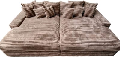 BIGSOFA JUMBO AMERICAN- TAUPE RIBSTOF- zetelsenbedden