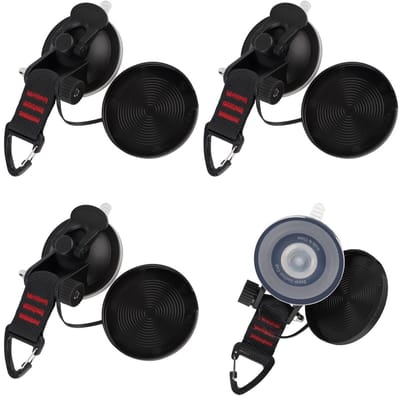 Allecto - Multifunctionele zuignappen - Extra sterke zuignap - 4 stuks met deksel - Draagvermogen tot 10 kg - Ideaal voor daktent en camper - Herbr...