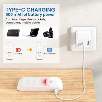 LED Lamp met Bewegingsmelder en USB C Oplaadbaar - Ideaal voor Kasten, Slaapkamers en Gangen