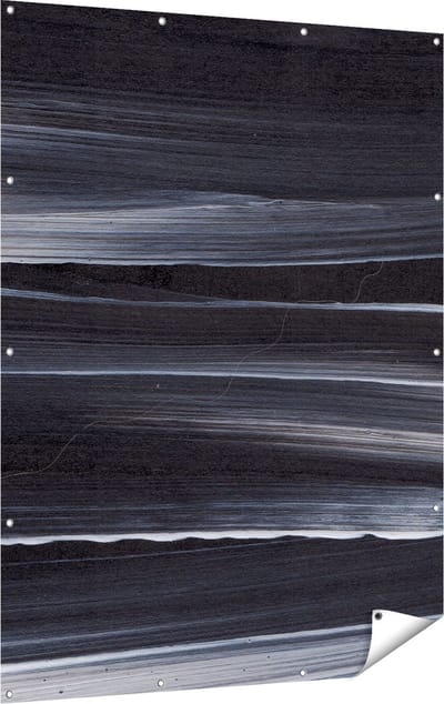 Gards Tuinposter Abstracte Kunst - Zwart met Witte Lijnen - 120x160 cm - Tuindoek - Tuindecoratie - Wanddecoratie buiten - Tuinschilderij