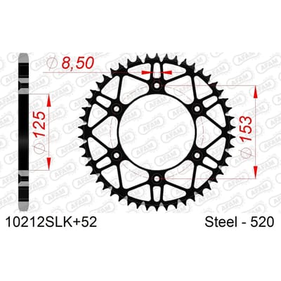 Tandwiel Afam 520 52 dents