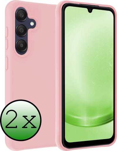 Hoesje 2 Stuks - Geschikt voor Samsung Galaxy A25 - Sterk & Shockproof - Case Siliconen - Back Cover - Telefoon Hoes - Lichtroze