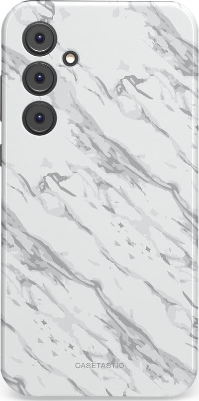 Casetastic hoesje geschikt voor Samsung Galaxy A35 - Dubbellaagse bescherming - Arctisch Marmer - Fashion Case - Wit Lichtgrijs