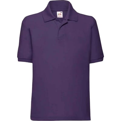 Fruit of the Loom Kinderen /Kinder Poly/ Katoen Piqué-Poloshirt Voor Kinderen. (Paars)