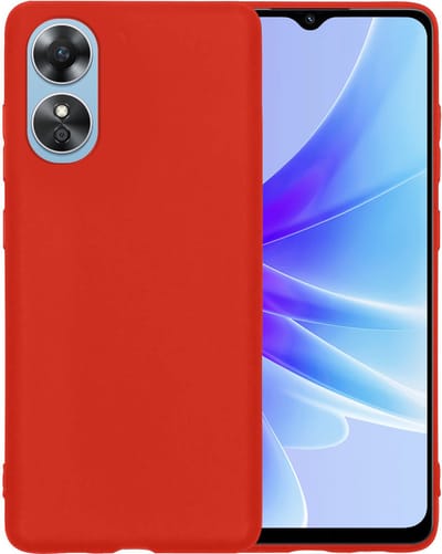 Hoesje - Geschikt voor OPPO A17 - Sterk & Shockproof - Siliconen Case - Hoes Cover - Telefoonhoes - Rood