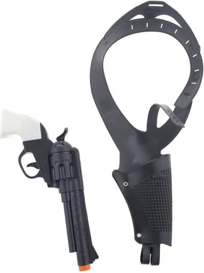 Carnaval/verkleed speelgoed holster met revolver/pistool - zwart - voor volwassenen/kinderen - cowboy en indianen
