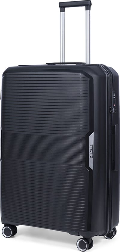 TravelZ Swinger Grote reiskoffer 78cm - Sterke Lichtgewicht Trolley 105 ltr met TSA-slot - Zwart