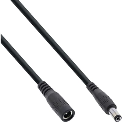DC verlengkabel | 5,5 x 2,1mm | max. 24W | zwart | 0,50 meter