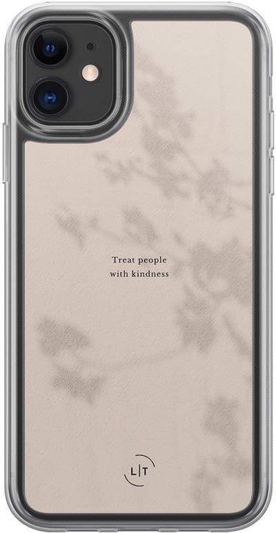 Hoesje geschikt voor iPhone 11 - Be kind - 2in1 backcover - Tekst - Beige - Leuke Telefoonhoesjes