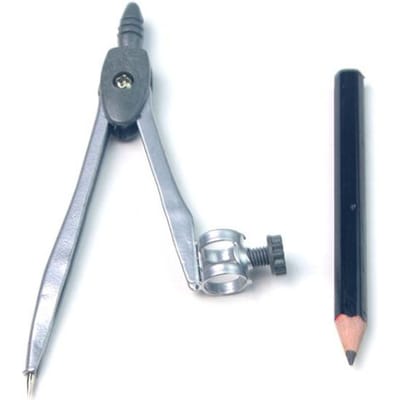 Doloha Precisie Metalen Passer - Een Geometrisch Gereedschap voor het Maken van Perfecte Cirkels, Geschikt voor Pennen met een Diameter tot 0.39inch (Pen niet inbegrepen) gray