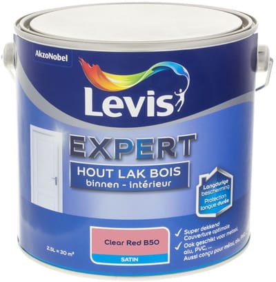 Levis - Expert Hout Lak Binnen Satin Mix - Clear Red B50 - Mengverf - 2,5 L