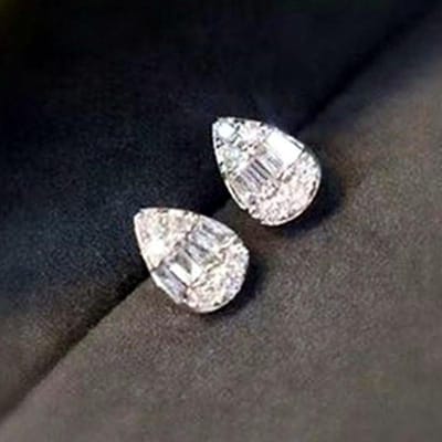 POMOiii Prachtige Oorbellen Vrouwen Waterdruppelvormig Met Glanzende Cubic Zirconia Dagelijkse Slijtage Modeaccessoires Bruiloft Sieraden