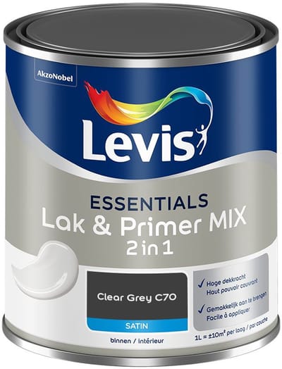Levis - Essentials Lak & Primer Mix - Clear Grey C70 - Mengverf - 1 L