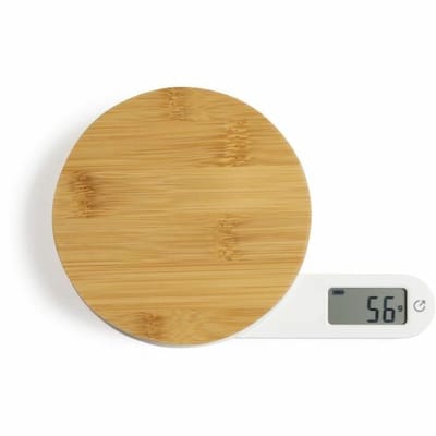 Dynamo keukenweegschaal - LIVOO - DOM466 - Bamboe weegschaal - Geen batterij of opladen - Max. 5 kg - 4 meeteenheden - LCD-scherm