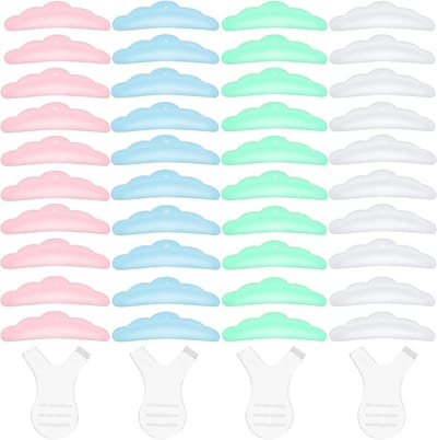 20 Paar Silicone Ooglid Pads met Y-Vormige Wimperborstel, Herbruikbare DIY Wimperlifting Pads in 5 Maten voor Perfecte Oogmake-up