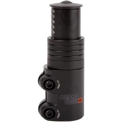 Ergotec Stuurpen-adapter ahead level 6 met spacers 28,6ø 107mm mat zwart
