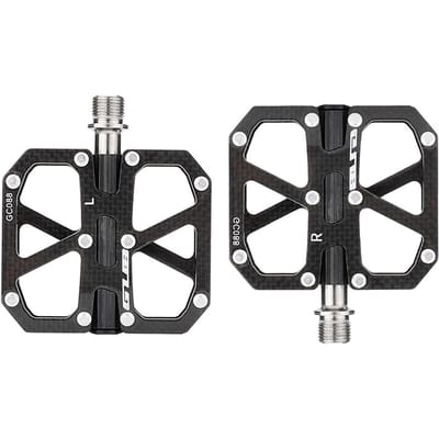 Fiets Koolstofvezel Pedaal Ti Legering As Racefiets Pedaal 3 Lagers Antislip Pedaal zwart